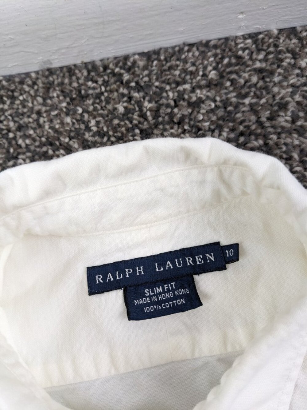 Vintage Ralph Lauren Shirt White Oxford L/S Button Down Womens Size 10 Slim Fit - Picture 3 of 11